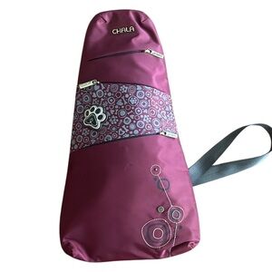 🐾 Chala Burgundy and Gray CV-Escape Sling Backpack Bag - Dog Lover